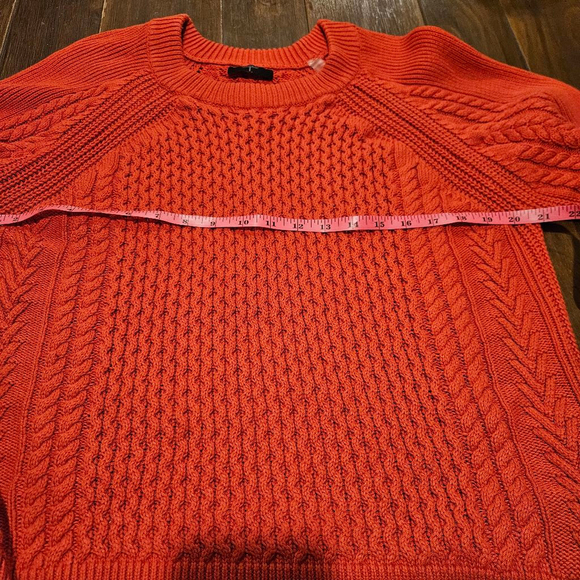 T Tahari Women's Reddish-Orange Cable Knit Pullover Sweater XL - Picture 7 of 8